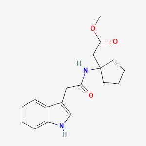 molecular formula C18H22N2O3 B6721822 methyl 2-[1-[[2-(1H-indol-3-yl)acetyl]amino]cyclopentyl]acetate 