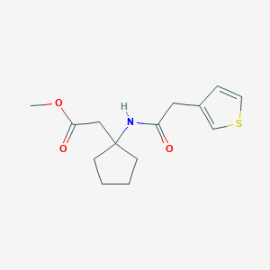 molecular formula C14H19NO3S B6721829 Methyl 2-[1-[(2-thiophen-3-ylacetyl)amino]cyclopentyl]acetate 