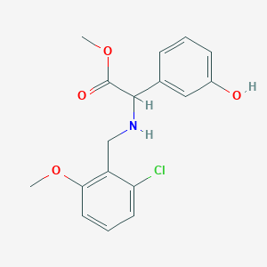 molecular formula C17H18ClNO4 B6722016 Methyl 2-[(2-chloro-6-methoxyphenyl)methylamino]-2-(3-hydroxyphenyl)acetate 