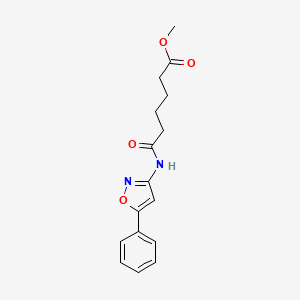 molecular formula C16H18N2O4 B6722120 Methyl 6-oxo-6-[(5-phenyl-1,2-oxazol-3-yl)amino]hexanoate 