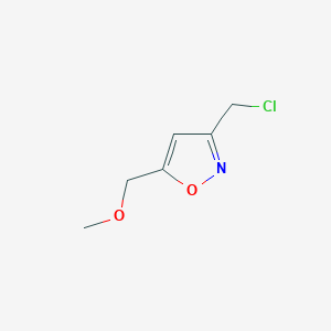 molecular formula C6H8ClNO2 B067278 3-(氯甲基)-5-(甲氧甲基)异噁唑 CAS No. 167155-52-4