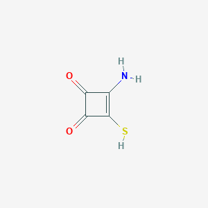 molecular formula C4H3NO2S B067291 3-Amino-4-sulfanylcyclobut-3-ene-1,2-dione CAS No. 175436-46-1