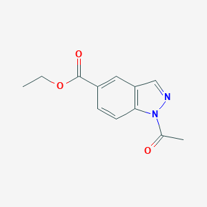molecular formula C12H12N2O3 B067366 1-乙酰基-1H-吲唑-5-甲酸乙酯 CAS No. 192944-50-6