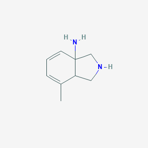 molecular formula C9H14N2 B067427 7-Methyl-2,3,3a,7a-tetrahydro-1H-isoindol-3a-amine CAS No. 177337-07-4