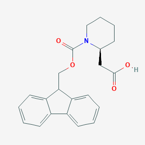 molecular formula C22H23NO4 B067430 (S)-2-(1-(((9H-芴-9-基)甲氧基)羰基)哌啶-2-基)乙酸 CAS No. 193693-62-8