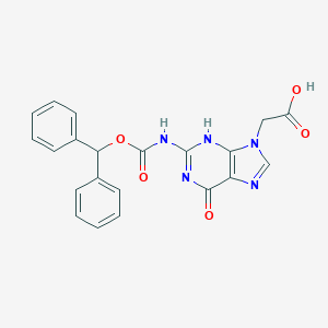 molecular formula C21H17N5O5 B067443 (2-二苯甲酰氧羰基氨基-6-氧代-1,6-二氢-嘌呤-9-基)-乙酸 CAS No. 169287-79-0