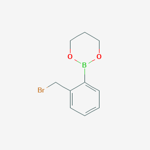 molecular formula C10H12BBrO2 B067444 2-[2-(Bromomethyl)phenyl]-1,3,2-dioxaborinane CAS No. 174900-86-8