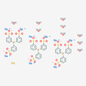 molecular formula C54H54Na9O36P3PdS9 B067467 九钠；3-双(3-磺酸苯基)膦基苯磺酸盐；钯；九水合物 CAS No. 176483-72-0
