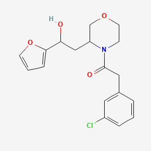 2-(3-Chlorophenyl)-1-[3-[2-(furan-2-yl)-2-hydroxyethyl]morpholin-4-yl]ethanone