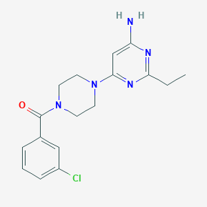 [4-(6-Amino-2-ethylpyrimidin-4-yl)piperazin-1-yl]-(3-chlorophenyl)methanone