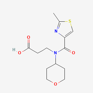 3-[(2-Methyl-1,3-thiazole-4-carbonyl)-(oxan-4-yl)amino]propanoic acid