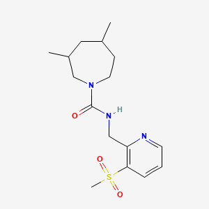 3,5-dimethyl-N-[(3-methylsulfonylpyridin-2-yl)methyl]azepane-1-carboxamide