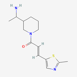 (E)-1-[3-(1-aminoethyl)piperidin-1-yl]-3-(2-methyl-1,3-thiazol-5-yl)prop-2-en-1-one