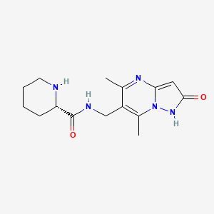 (2S)-N-[(5,7-dimethyl-2-oxo-1H-pyrazolo[1,5-a]pyrimidin-6-yl)methyl]piperidine-2-carboxamide