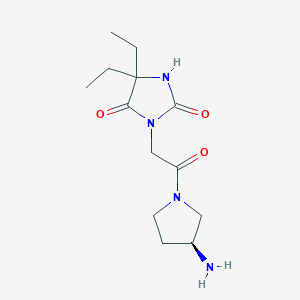 3-[2-[(3S)-3-aminopyrrolidin-1-yl]-2-oxoethyl]-5,5-diethylimidazolidine-2,4-dione