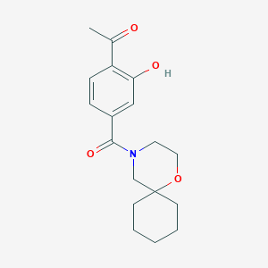 1-[2-Hydroxy-4-(1-oxa-4-azaspiro[5.5]undecane-4-carbonyl)phenyl]ethanone