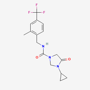 3-cyclopropyl-N-[[2-methyl-4-(trifluoromethyl)phenyl]methyl]-4-oxoimidazolidine-1-carboxamide