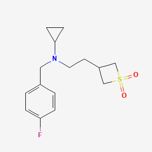 N-[2-(1,1-dioxothietan-3-yl)ethyl]-N-[(4-fluorophenyl)methyl]cyclopropanamine