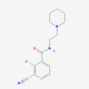 2-bromo-3-cyano-N-(2-piperidin-1-ylethyl)benzamide