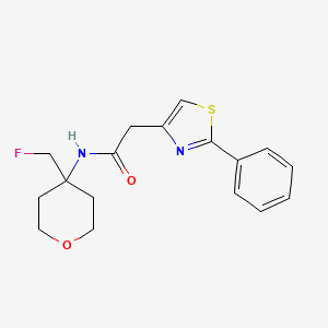 N-[4-(fluoromethyl)oxan-4-yl]-2-(2-phenyl-1,3-thiazol-4-yl)acetamide