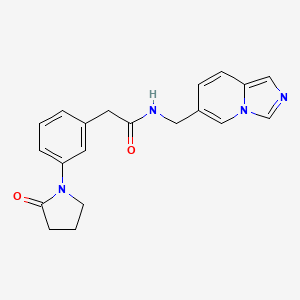 N-(imidazo[1,5-a]pyridin-6-ylmethyl)-2-[3-(2-oxopyrrolidin-1-yl)phenyl]acetamide