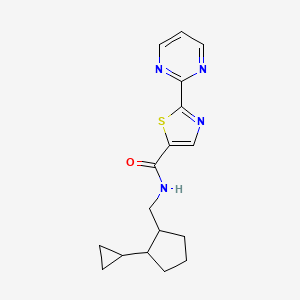 N-[(2-cyclopropylcyclopentyl)methyl]-2-pyrimidin-2-yl-1,3-thiazole-5-carboxamide