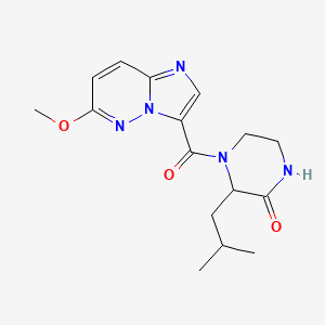 4-(6-Methoxyimidazo[1,2-b]pyridazine-3-carbonyl)-3-(2-methylpropyl)piperazin-2-one