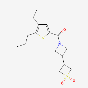 [3-(1,1-Dioxothietan-3-yl)azetidin-1-yl]-(4-ethyl-5-propylthiophen-2-yl)methanone