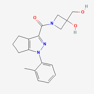 [3-hydroxy-3-(hydroxymethyl)azetidin-1-yl]-[1-(2-methylphenyl)-5,6-dihydro-4H-cyclopenta[c]pyrazol-3-yl]methanone