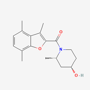 [(2S,4S)-4-hydroxy-2-methylpiperidin-1-yl]-(3,4,7-trimethyl-1-benzofuran-2-yl)methanone