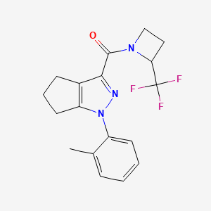 [1-(2-methylphenyl)-5,6-dihydro-4H-cyclopenta[c]pyrazol-3-yl]-[2-(trifluoromethyl)azetidin-1-yl]methanone