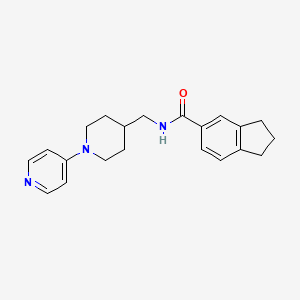 N-[(1-pyridin-4-ylpiperidin-4-yl)methyl]-2,3-dihydro-1H-indene-5-carboxamide