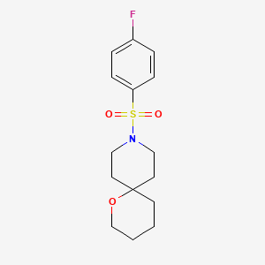 molecular formula C15H20FNO3S B6747706 4-Fluorophenyl (1-oxa-9-azaspiro[5.5]undec-9-yl) sulfone 