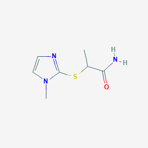 molecular formula C7H11N3OS B6747731 2-((1-methyl-1H-imidazol-2-yl)thio)propanamide 