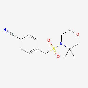 4-(7-Oxa-4-azaspiro[2.5]octan-4-ylsulfonylmethyl)benzonitrile