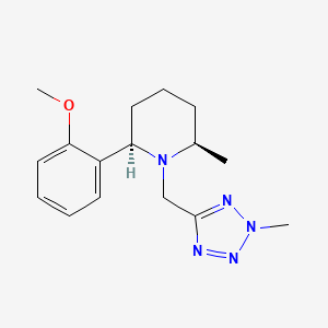 molecular formula C16H23N5O B6747773 (2R,6R)-2-(2-methoxyphenyl)-6-methyl-1-[(2-methyltetrazol-5-yl)methyl]piperidine 