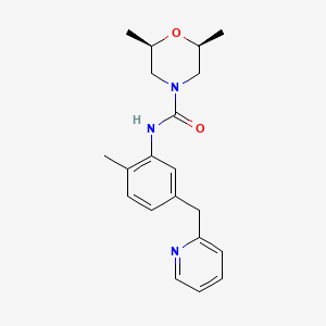 (2S,6R)-2,6-dimethyl-N-[2-methyl-5-(pyridin-2-ylmethyl)phenyl]morpholine-4-carboxamide