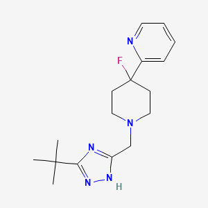 2-[1-[(3-tert-butyl-1H-1,2,4-triazol-5-yl)methyl]-4-fluoropiperidin-4-yl]pyridine