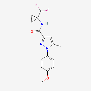 molecular formula C16H17F2N3O2 B6747818 N-[1-(difluoromethyl)cyclopropyl]-1-(4-methoxyphenyl)-5-methylpyrazole-3-carboxamide 