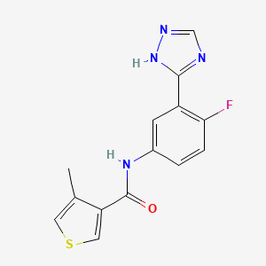 N-[4-fluoro-3-(1H-1,2,4-triazol-5-yl)phenyl]-4-methylthiophene-3-carboxamide