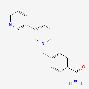 molecular formula C18H19N3O B6747853 4-[(5-pyridin-3-yl-3,6-dihydro-2H-pyridin-1-yl)methyl]benzamide 