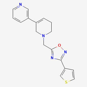 molecular formula C17H16N4OS B6747865 5-[(5-pyridin-3-yl-3,6-dihydro-2H-pyridin-1-yl)methyl]-3-thiophen-3-yl-1,2,4-oxadiazole 