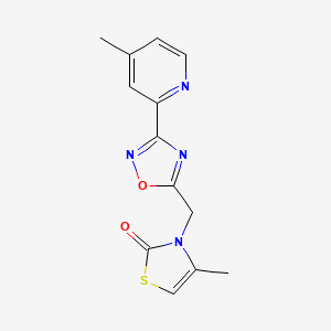 4-Methyl-3-[[3-(4-methylpyridin-2-yl)-1,2,4-oxadiazol-5-yl]methyl]-1,3-thiazol-2-one