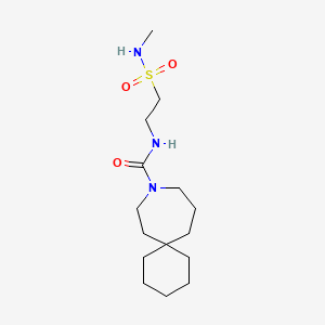 molecular formula C15H29N3O3S B6747880 N-[2-(methylsulfamoyl)ethyl]-9-azaspiro[5.6]dodecane-9-carboxamide 