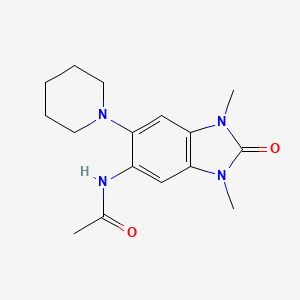 molecular formula C16H22N4O2 B6747881 N-(1,3-dimethyl-2-oxo-6-piperidin-1-ylbenzimidazol-5-yl)acetamide 