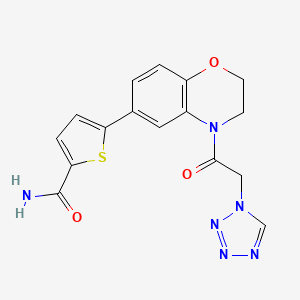 5-[4-[2-(Tetrazol-1-yl)acetyl]-2,3-dihydro-1,4-benzoxazin-6-yl]thiophene-2-carboxamide