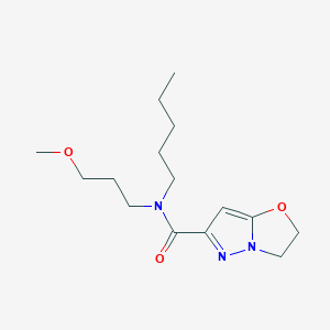 molecular formula C15H25N3O3 B6747896 N-(3-methoxypropyl)-N-pentyl-2,3-dihydropyrazolo[5,1-b][1,3]oxazole-6-carboxamide 