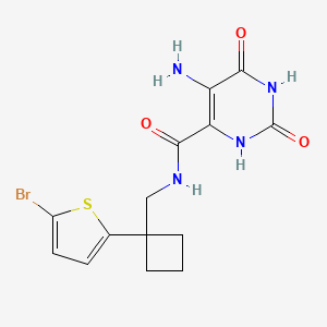 5-amino-N-[[1-(5-bromothiophen-2-yl)cyclobutyl]methyl]-2,4-dioxo-1H-pyrimidine-6-carboxamide