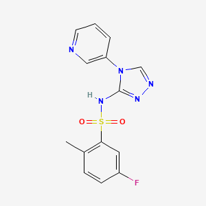 5-fluoro-2-methyl-N-(4-pyridin-3-yl-1,2,4-triazol-3-yl)benzenesulfonamide