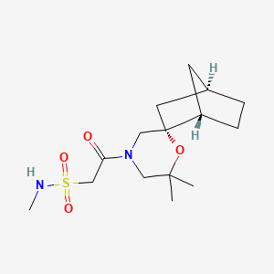 molecular formula C15H26N2O4S B6747942 2-[(1S,2R,4R)-6',6'-dimethylspiro[bicyclo[2.2.1]heptane-2,2'-morpholine]-4'-yl]-N-methyl-2-oxoethanesulfonamide 